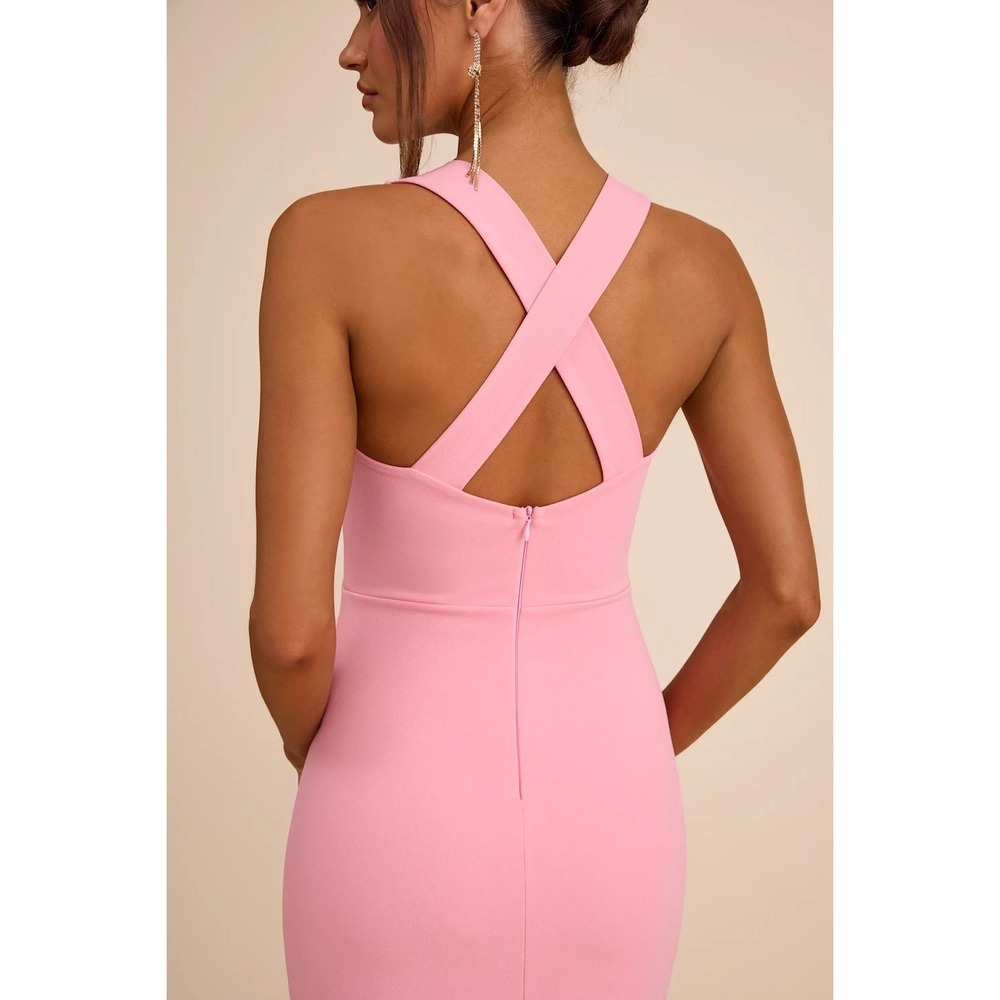 Lulus Glamorous Dedication Light Pink Sleeveless Column Maxi Dress Size XXS - Picture 4 of 9